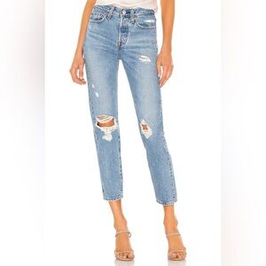 LEVI’s Wedgie Straight Fit Jeans Authentically Yours Medium Wash High Rise Denim